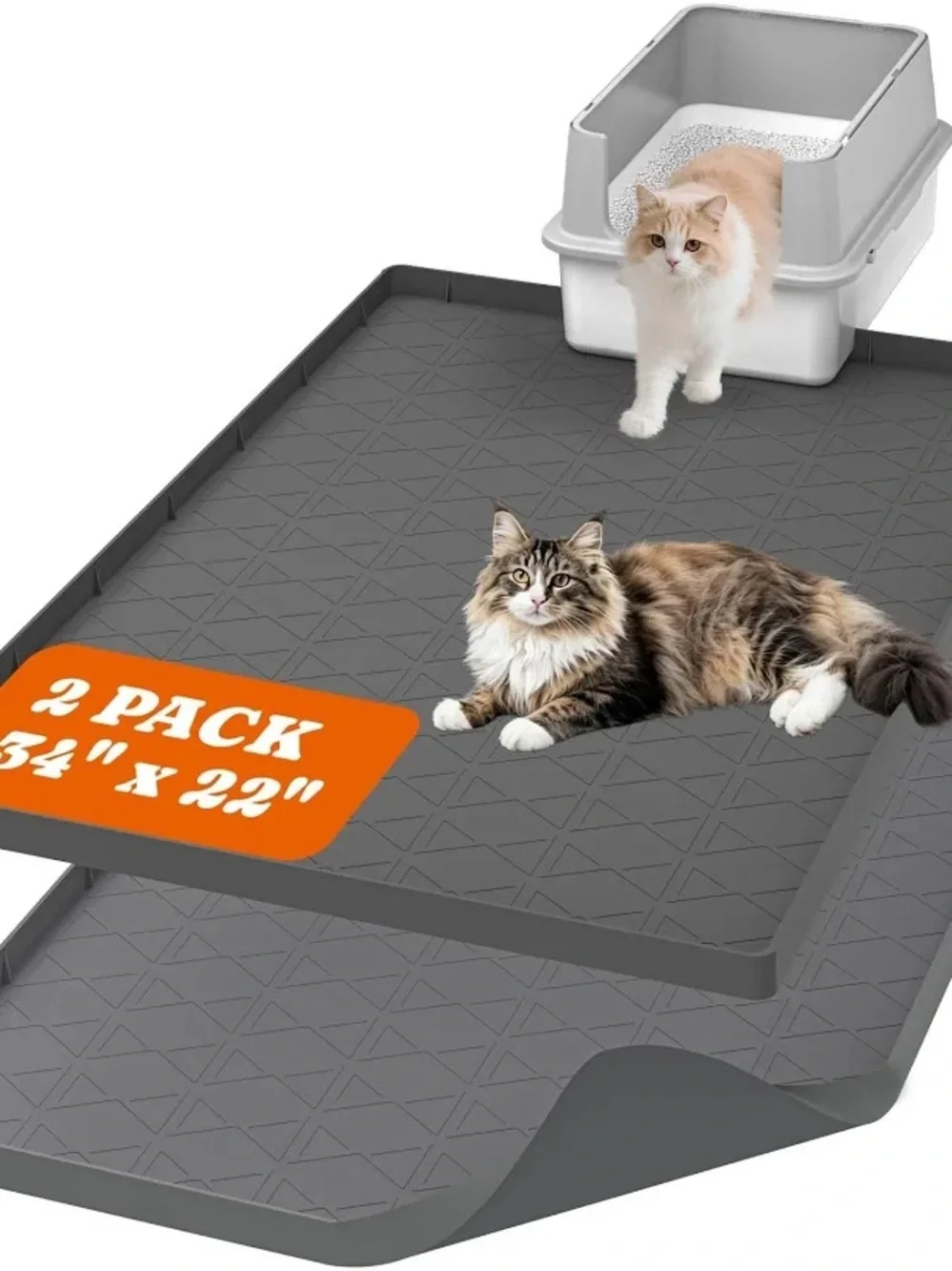 ‼️🔥Powtners Cat Litter Mat - Brown Waterproof Silicone 2 set‼️
